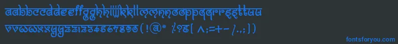 フォントBitlingmokshRegular – 黒い背景に青い文字