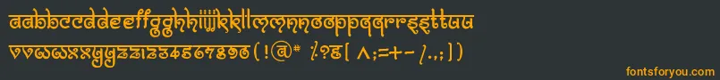 フォントBitlingmokshRegular – 黒い背景にオレンジの文字