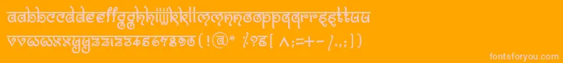 フォントBitlingmokshRegular – オレンジの背景にピンクのフォント