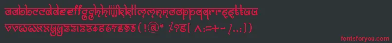 フォントBitlingmokshRegular – 黒い背景に赤い文字