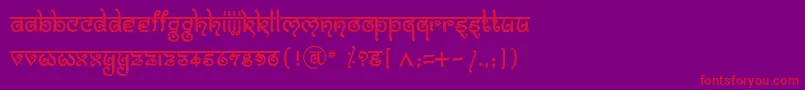 BitlingmokshRegular Font – Red Fonts on Purple Background