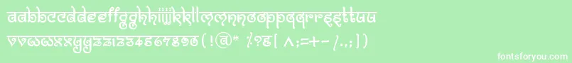 フォントBitlingmokshRegular – 緑の背景に白い文字