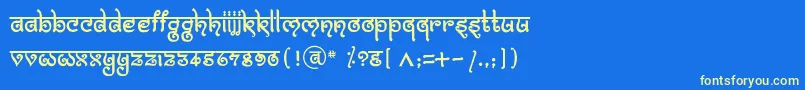 フォントBitlingmokshRegular – 黄色の文字、青い背景