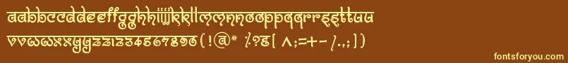 Шрифт BitlingmokshRegular – жёлтые шрифты на коричневом фоне