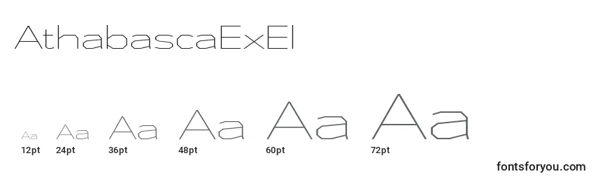 Размеры шрифта AthabascaExEl