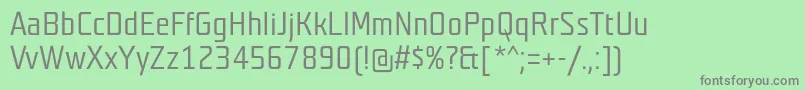 Teutonmager-fontti – harmaat kirjasimet vihreällä taustalla