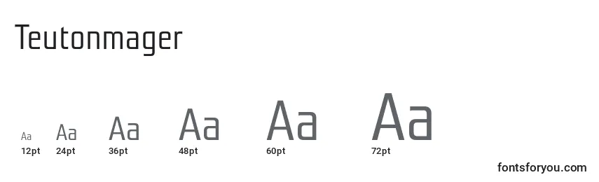 Размеры шрифта Teutonmager