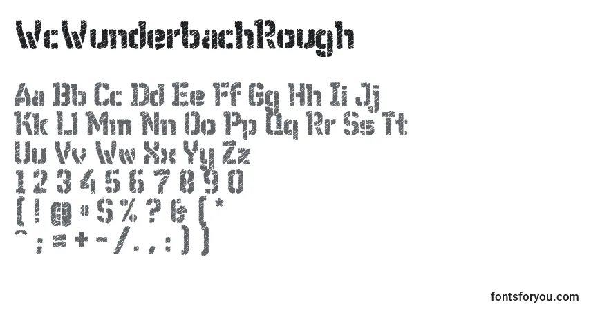 A fonte WcWunderbachRough – alfabeto, números, caracteres especiais
