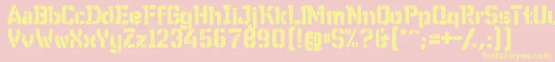 WcWunderbachRough Font – Yellow Fonts on Pink Background