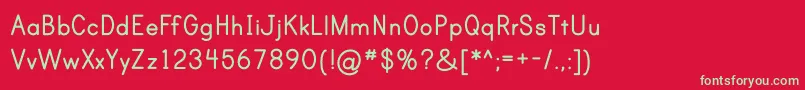 PrintBoldOt Font – Green Fonts on Red Background