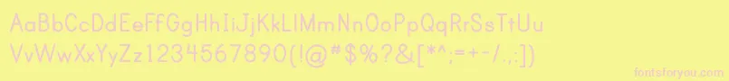 PrintBoldOt Font – Pink Fonts on Yellow Background