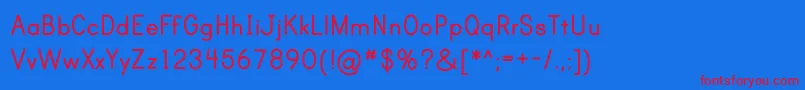 PrintBoldOt Font – Red Fonts on Blue Background