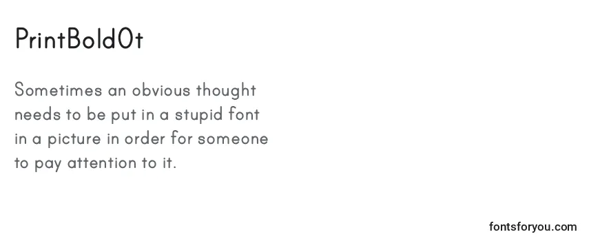 Review of the PrintBoldOt Font