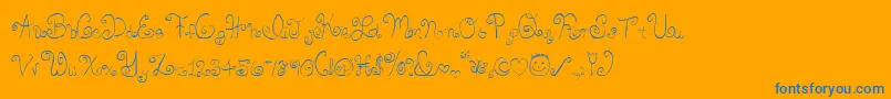 Skirt Font – Blue Fonts on Orange Background