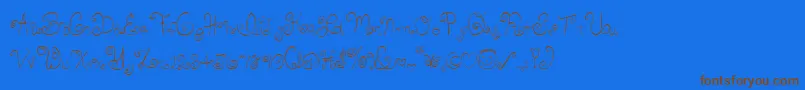 Skirt-Schriftart – Braune Schriften auf blauem Hintergrund