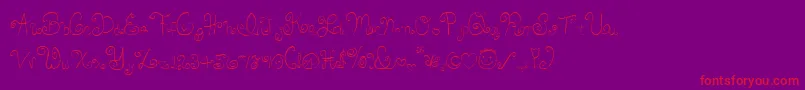 Skirt-Schriftart – Rote Schriften auf violettem Hintergrund