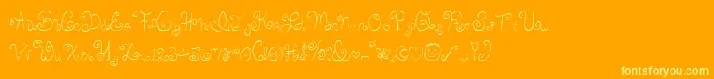 Skirt-fontti – keltaiset fontit oranssilla taustalla