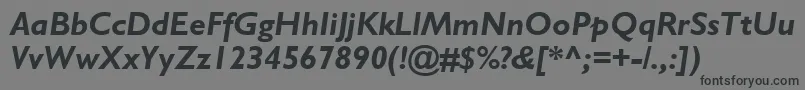 GillSansBoldItalic Font – Black Fonts on Gray Background