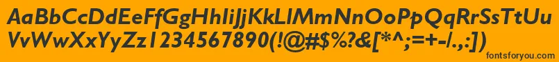 GillSansBoldItalic Font – Black Fonts on Orange Background