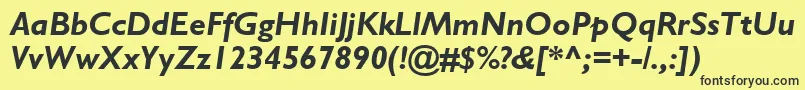 GillSansBoldItalic Font – Black Fonts on Yellow Background