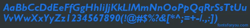 GillSansBoldItalic Font – Blue Fonts on Black Background