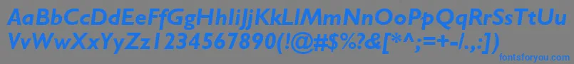 GillSansBoldItalic-Schriftart – Blaue Schriften auf grauem Hintergrund