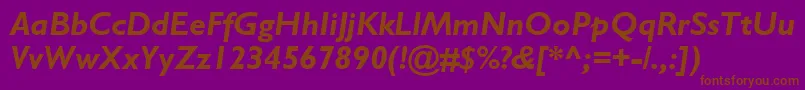 GillSansBoldItalic Font – Brown Fonts on Purple Background