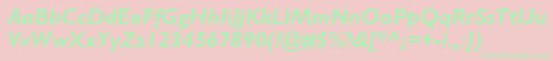 GillSansBoldItalic Font – Green Fonts on Pink Background