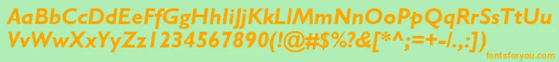 GillSansBoldItalic Font – Orange Fonts on Green Background