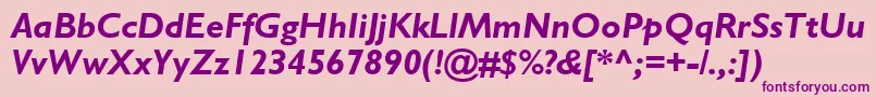 GillSansBoldItalic Font – Purple Fonts on Pink Background