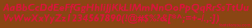 GillSansBoldItalic Font – Red Fonts on Brown Background