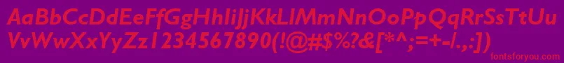 GillSansBoldItalic Font – Red Fonts on Purple Background