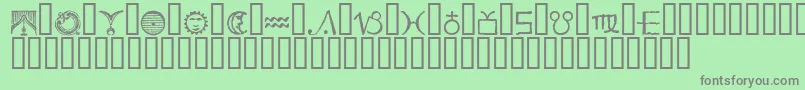 フォントEssed – 緑の背景に灰色の文字