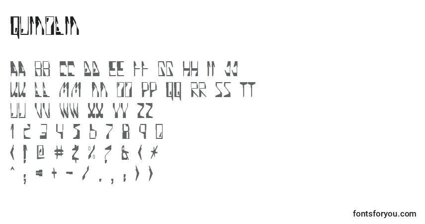 A fonte Quinolin – alfabeto, números, caracteres especiais