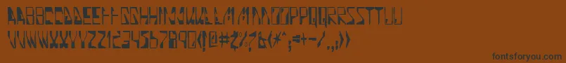 フォントQuinolin – 黒い文字が茶色の背景にあります