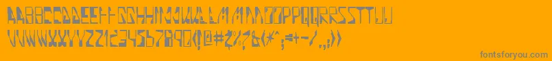 Quinolin-Schriftart – Graue Schriften auf orangefarbenem Hintergrund