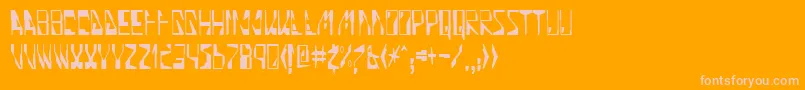 フォントQuinolin – オレンジの背景にピンクのフォント