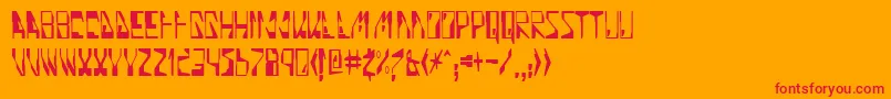 フォントQuinolin – オレンジの背景に赤い文字