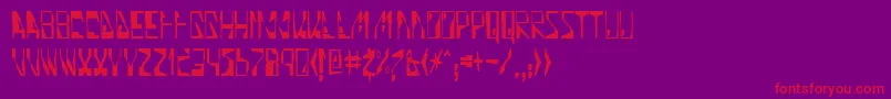 フォントQuinolin – 紫の背景に赤い文字