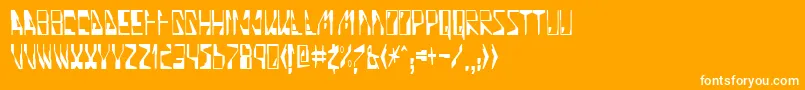 フォントQuinolin – オレンジの背景に白い文字