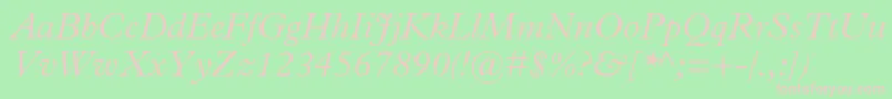 PlantinstdLightitalic Font – Pink Fonts on Green Background