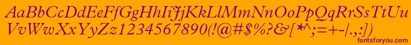 PlantinstdLightitalic Font – Purple Fonts on Orange Background