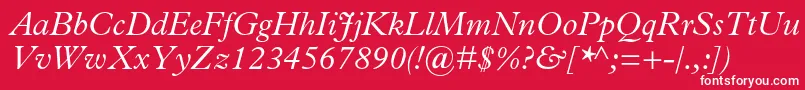 PlantinstdLightitalic Font – White Fonts on Red Background