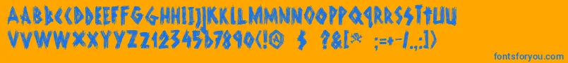 DkScurvyDog Font – Blue Fonts on Orange Background