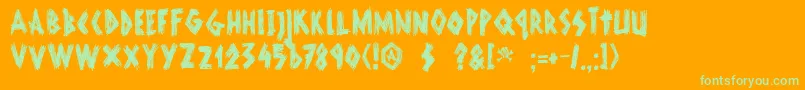 DkScurvyDog Font – Green Fonts on Orange Background