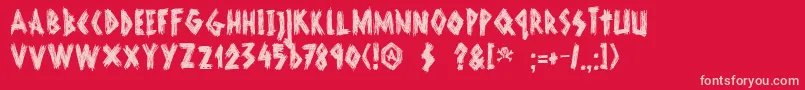 DkScurvyDog Font – Pink Fonts on Red Background