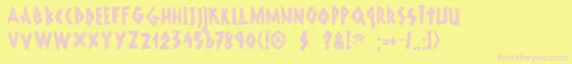 DkScurvyDog Font – Pink Fonts on Yellow Background