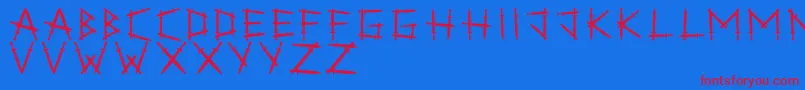 フォントSwordlings – 赤い文字の青い背景