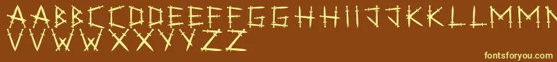 Swordlings Font – Yellow Fonts on Brown Background