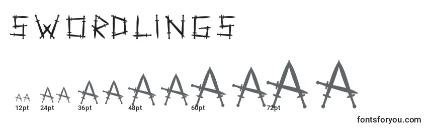 Размеры шрифта Swordlings